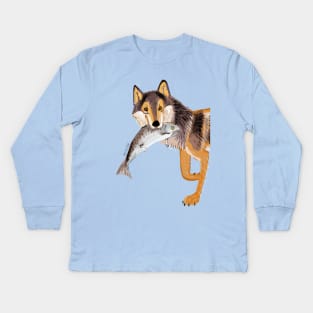 Totem Coastal wolf (Vancouver Wolf) #1 Kids Long Sleeve T-Shirt